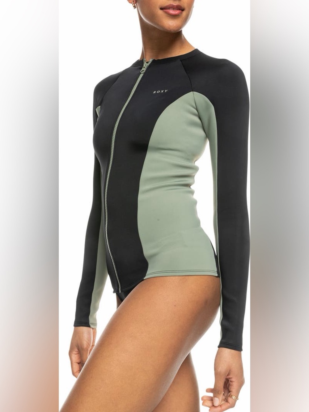 ROXY PRO WAVE LONG SLEEVE FRONT ZIP RASH VEST - ANTHRACITE XL - Picture 5 of 14